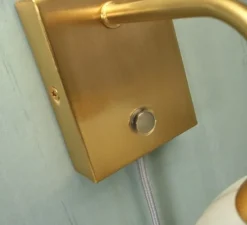 Applique murale, Carrara, Finition Marbre blanc, laiton, Ø18cm, H20cm - It's about Romi