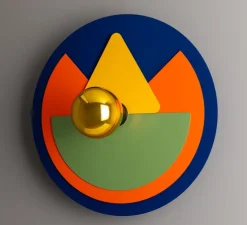 Applique murale, Celestial, Neptune, laiton poli, Ø40cm, H40cm - Mullan Lighting