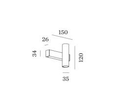 Applique murale, Ceno 2.0, bronze, LED, dim, 2700K, 520 lm, L15cm, H12cm - Wever&Ducré