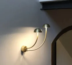 Applique murale, Champignon A, laiton, LED, 3000K, 420 lm, L56cm, H37cm - Luxcambra