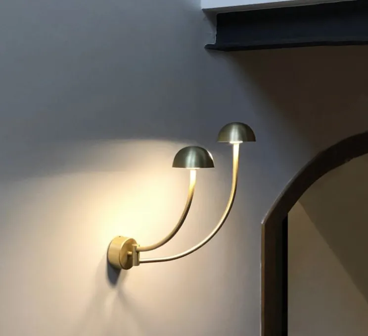 Applique murale, Champignon A, laiton, LED, 3000K, 420 lm, L56cm, H37cm - Luxcambra