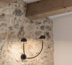 Applique murale, Champignon A, noir, LED, 3000K, 420 lm, L56cm, H37cm - Luxcambra