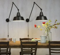 Applique murale, Chicago WA, noir, Ø36cm, L60 à 150cm - It's about Romi