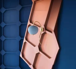 Applique murale, China 03, gris opale, laiton, L26,2cm, H62cm - Magic Circus Editions