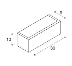 Applique murale, Chrombo, blanc, LED, dim, 3000K, 790 lm, L30cm, H10cm - SLV