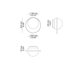 Applique murale, Circ A-3722, noir, LED, dim, 2700K, 730 lm, Ø22,4cm, H13,8cm - Estiluz