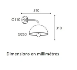 Applique murale, Circle 3239, laiton vieilli, IP44, Ø25cm, H31cm - Moretti Luce