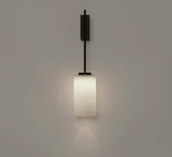 Applique murale, Cirio, verre opale blanc, LED, dim, 2700K, 486 lm, L11cm, H54cm - Santa & Cole