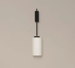 Applique murale, Cirio, verre opale blanc, LED, dim, 2700K, 486 lm, L11cm, H54cm - Santa & Cole