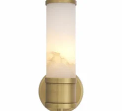 Applique murale, Claridges single, albâtre, laiton, L13cm, H29,5cm - Eichholtz