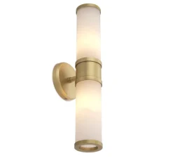 Applique murale, Claridges double, albâtre, laiton, L13cm, H46,5cm - Eichholtz