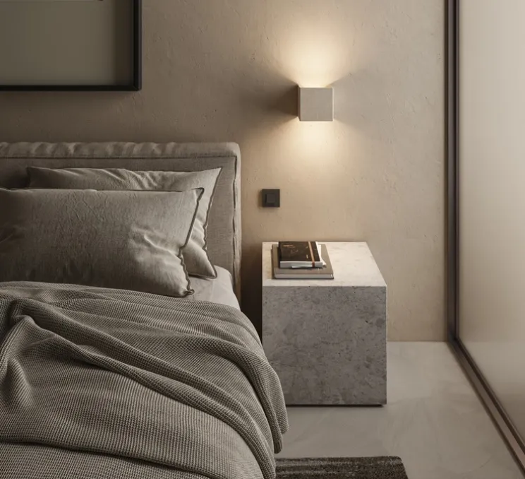 Applique murale, Cobu, indoor, béton, LED, 2700K, 373 lm, L9,5cm, H9,5cm - Karman