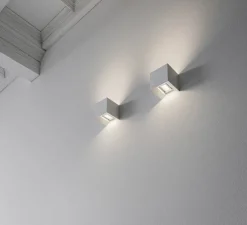 Applique murale, Cobu, indoor, béton, LED, 2700K, 373 lm, L9,5cm, H9,5cm - Karman