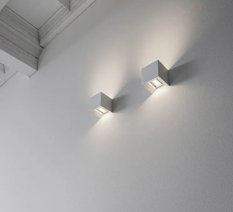 Applique murale, Cobu, indoor, béton, LED, 2700K, 373 lm, L9,5cm, H9,5cm - Karman