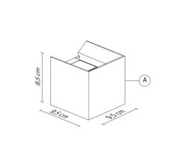 Applique murale, Cobu, indoor, béton, LED, 2700K, 373 lm, L9,5cm, H9,5cm - Karman