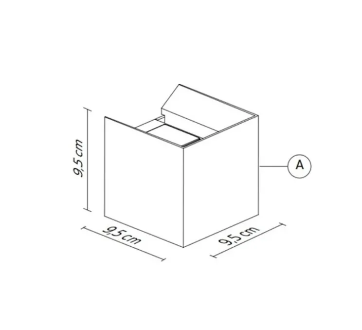 Applique murale, Cobu, indoor, béton, LED, 2700K, 373 lm, L9,5cm, H9,5cm - Karman
