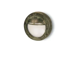 Applique murale, Cocci 186, Cuivre laiton vieilli, IP44, Ø14cm, H5cm - Moretti Luce