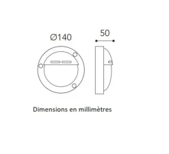 Applique murale, Cocci 186, Cuivre laiton vieilli, IP44, Ø14cm, H5cm - Moretti Luce