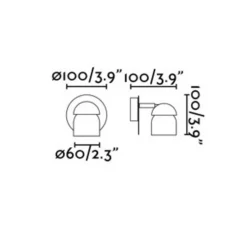 Applique murale, Coco, noir, terracotta, Ø10cm, H10cm - Faro