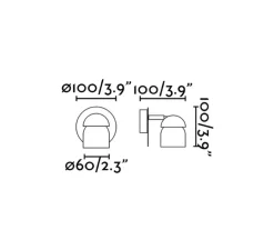 Applique murale, Coco, noir, vert, Ø10cm, H10cm - Faro