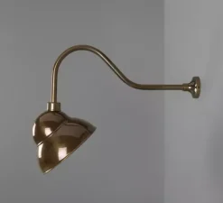 Applique murale, col de cygne Novo, laiton antique, IP23, L24cm, H47cm - Mullan Lighting