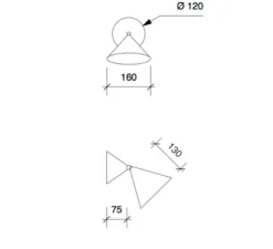 Applique murale, Cone, blanc, intérieur blanc, Ø16cm, L20,5cm - Atelier Areti