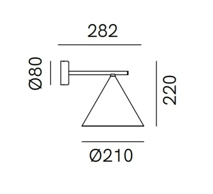 Applique murale, Cone 286.08.MM, bronze morocco, L21cm, H22cm - Il Fanale