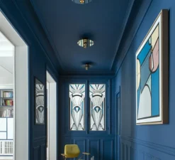 Applique murale, Cone, noir, intérieur laiton, Ø16cm, L20,5cm - Atelier Areti