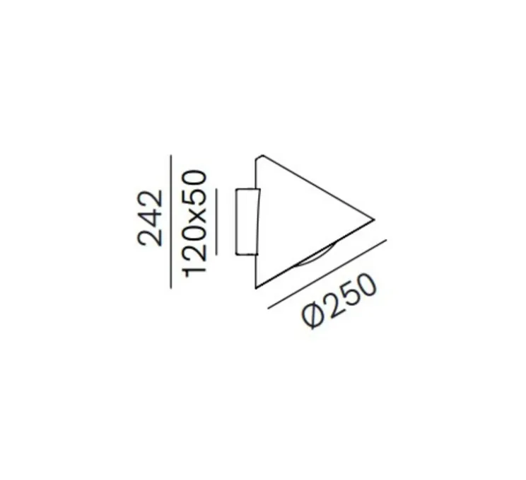 Applique murale, Cone 286.16.OOB, laiton, IP55, Ø25cm, H24,2cm - Il Fanale