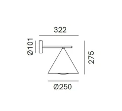 Applique murale, Cone 286.18.OOB , laiton, IP55, L25cm, H27,5cm - Il Fanale