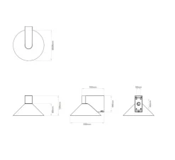 Applique murale, Conic, chrome poli, IP44, L20,8cm, H13,4cm - Astro