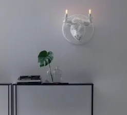 Applique murale, Corrado, Taureau, blanc mat, L40cm, H40cm - Karman