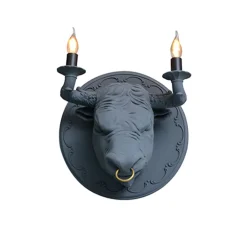 Applique murale, Corrado, Taureau, gris mat, L40cm, H40cm - Karman