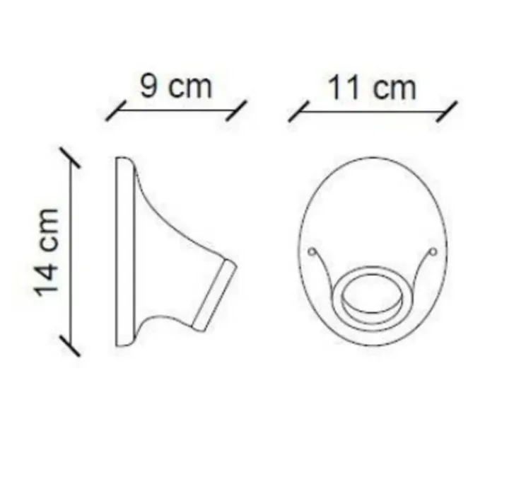 Applique murale, Country C115, orange vintage, L11cm, H14cm - Ferroluce