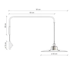 Applique murale, Country C1447, bleu vintage, L40cm, H40cm - Ferroluce