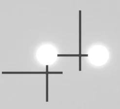 Applique murale, Crosshatch C/W M, noir, LED, dim, 2700K, 1800 lm, L101,6cm, H110,9cm - B.lux