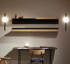 Applique murale, Crosshatch C/W S, noir, LED, dim, 2700K, 1800 lm, Ø18,3cm, H58,6cm - B.lux