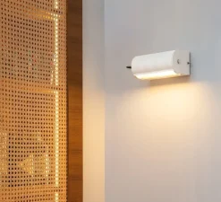 Applique murale, Cylindrique petite, blanc mat, L16cm, H10,5cm - Charlotte Perriand - Nemo Lighting