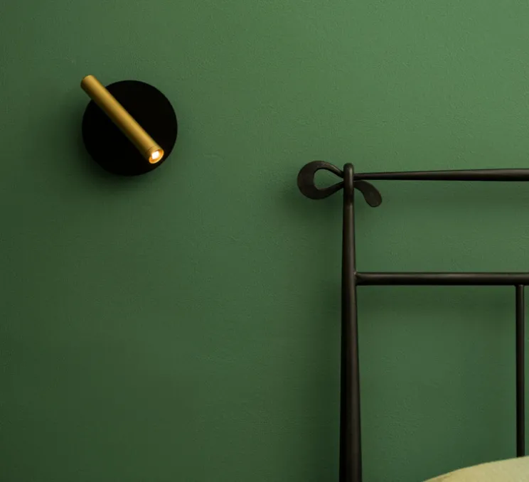 Applique murale, D01, noir et laiton, LED, dim, 2700K, 350 lm, L9cm, H15cm - OliveLab