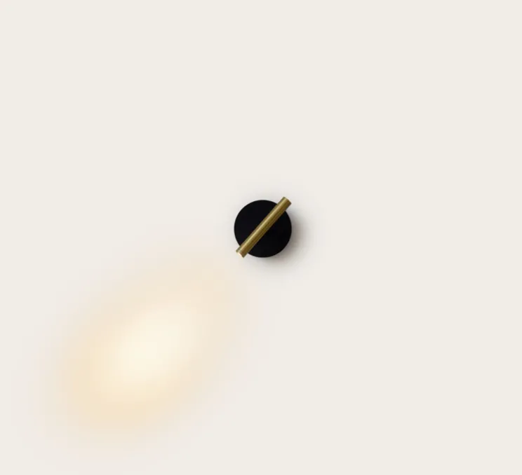Applique murale, D01, noir et laiton, LED, dim, 2700K, 350 lm, L9cm, H15cm - OliveLab