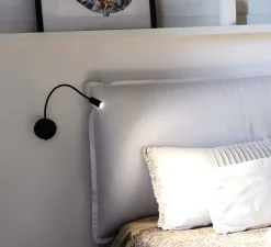 Applique murale, D02, noir mat, avec lentille, LED, dim, 2700K, 350 lm, Ø10cm, H45cm - OliveLab