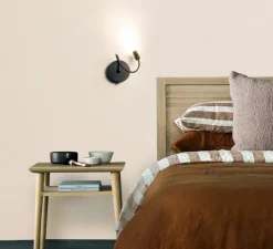 Applique murale, D02, noir mat, avec lentille, LED, dim, 2700K, 350 lm, Ø10cm, H45cm - OliveLab