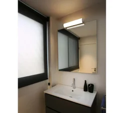 Applique murale, DANUBIO, blanc, IP44, LED, 2700K, 800LmL39,5cm, H9cm - Faro