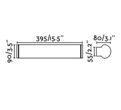 Applique murale, DANUBIO, blanc, IP44, LED, 2700K, 800LmL39,5cm, H9cm - Faro