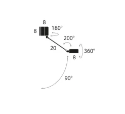 Applique murale, Daphine Parete 20 Led, Noir soft touch, LED, 2700K, 410 lm, L20cm, H8cm - Lumina