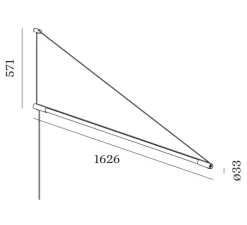 Applique murale, Darf wall surface 1.0 phase-cut dim, noir et blanc, LED, 3000K, 1700lm, L3,3cm, H162,6cm - Wever & Ducré