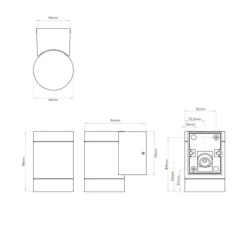 Applique murale, Darmouth single, gris, L6,5cm, H9,8cm - Astro