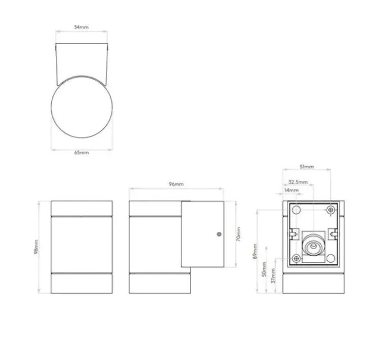 Applique murale, Darmouth single, gris, L6,5cm, H9,8cm - Astro