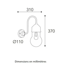 Applique murale, Darsili 1950N, Cuivre laiton vieilli, IP44, L31cm, H37cm - Moretti Luce