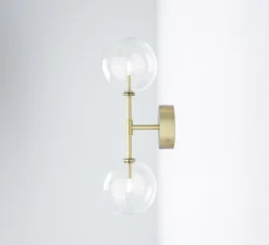 Applique murale, Dawn double, Laiton laqué bruni, L15cm, H47,8cm - Schwung